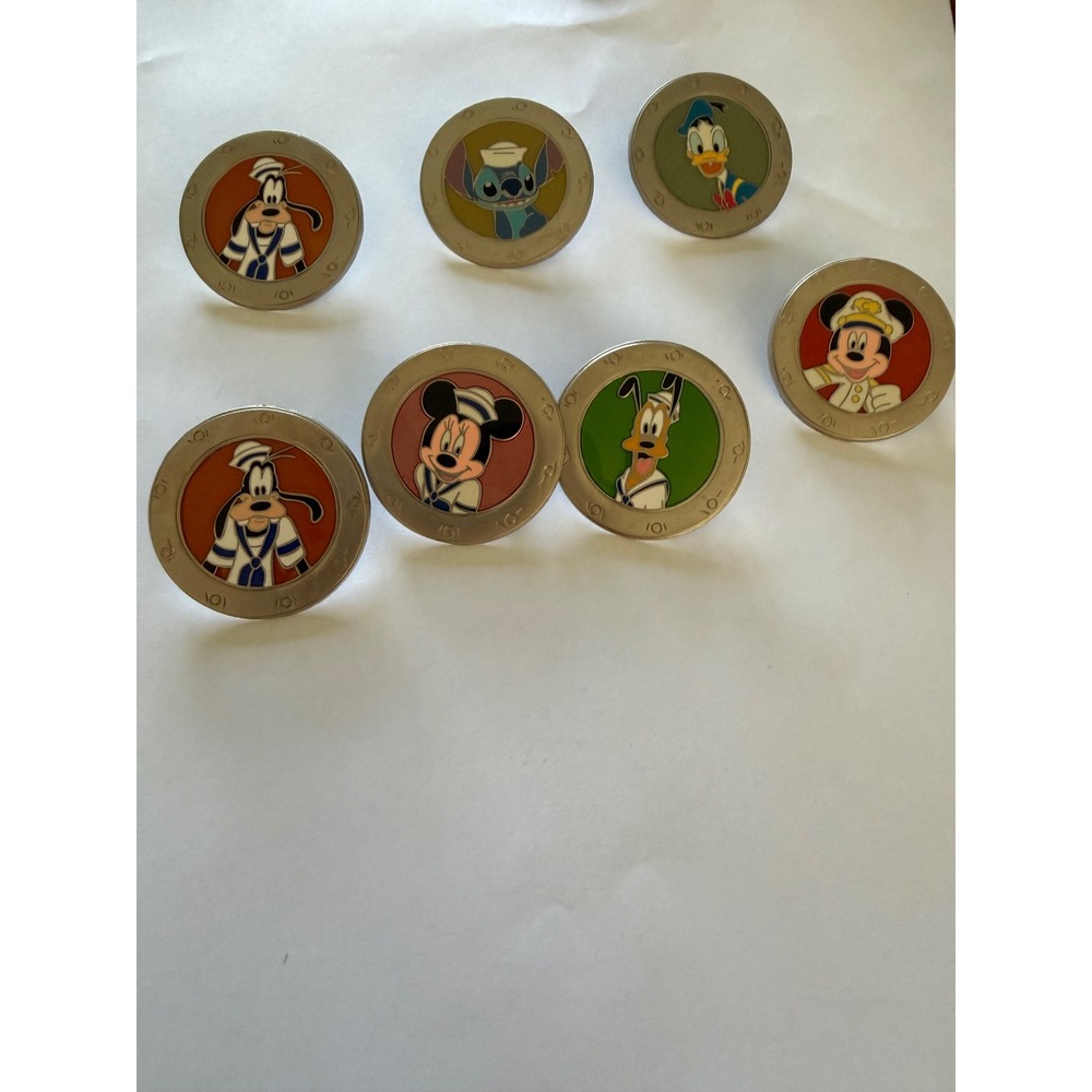 Disney Cruise Line Porthole Pin Lot 7 Mickey Minnie Stitch Donald Goofy 2010